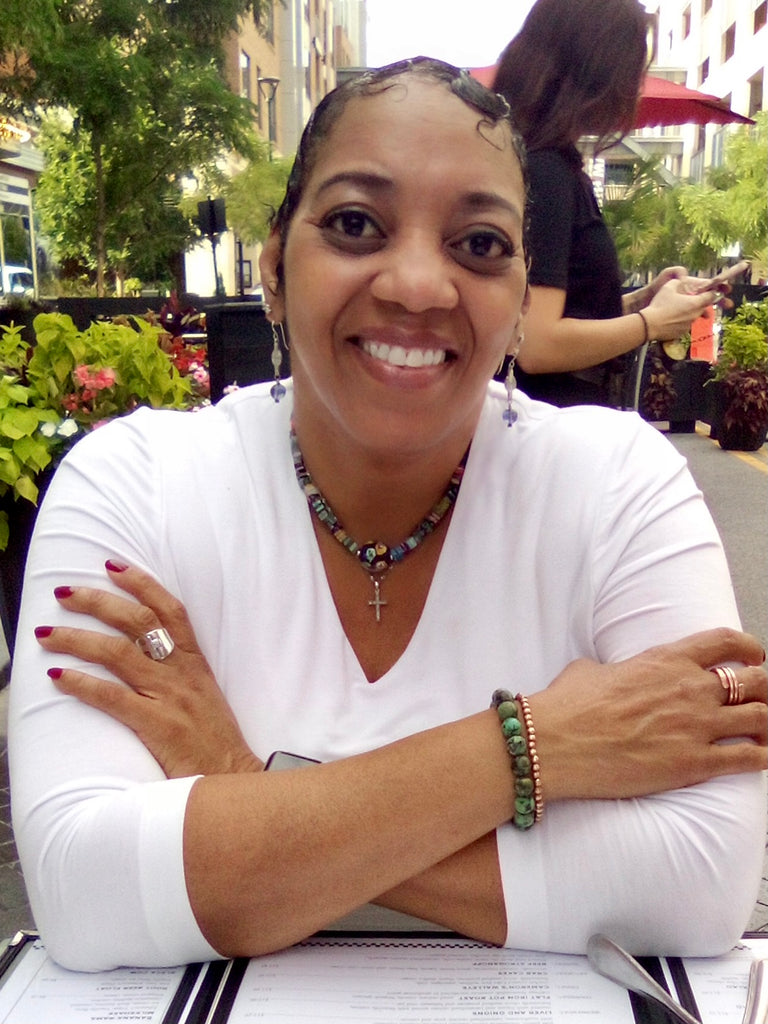 Shanelle Rocking Her Millefiori Choker “An Original” From Dawn’s Discoveries