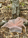 Peach Hair Bow & Feather Hair Comb