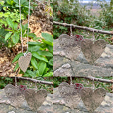 Silver Hammered Heart Slider Necklace