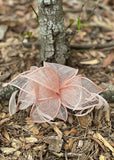 Peach Hair Bow & Feather Hair Comb