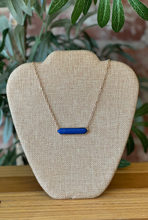 Lapis Bar Choker Necklace