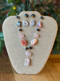 Sodalite & Botswana Agate Drop Necklace
