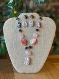 Sodalite & Botswana Agate Drop Necklace