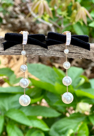 Velour Bow Earrings for the Bride