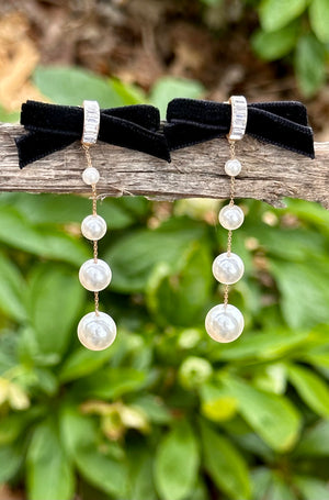 Velour Bow Earrings for the Bride