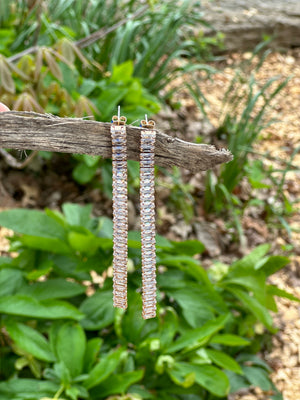 Sparkle & Shine Baguette Drop CZ Earrings