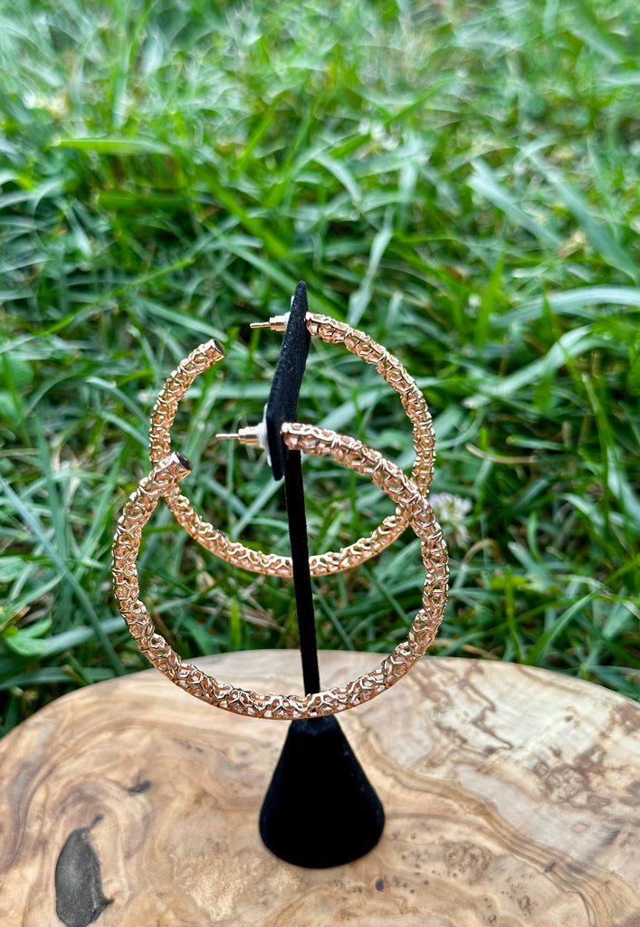 "Maggie" Filigree Rose Gold Filigree Hoop Earrings