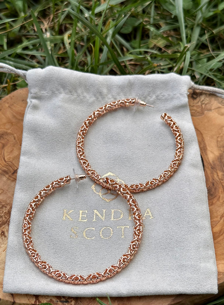 "Maggie" Filigree Rose Gold Filigree Hoop Earrings