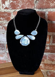 Kenzie Ivory Mother of Pearl Iridescent Stone Statement Necklace