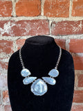 Kenzie Ivory Mother of Pearl Iridescent Stone Statement Necklace