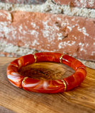 Coral Hued Linked Resin Bracelet