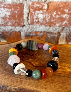 Multi-Color Geometrical Gemstone Bracelet