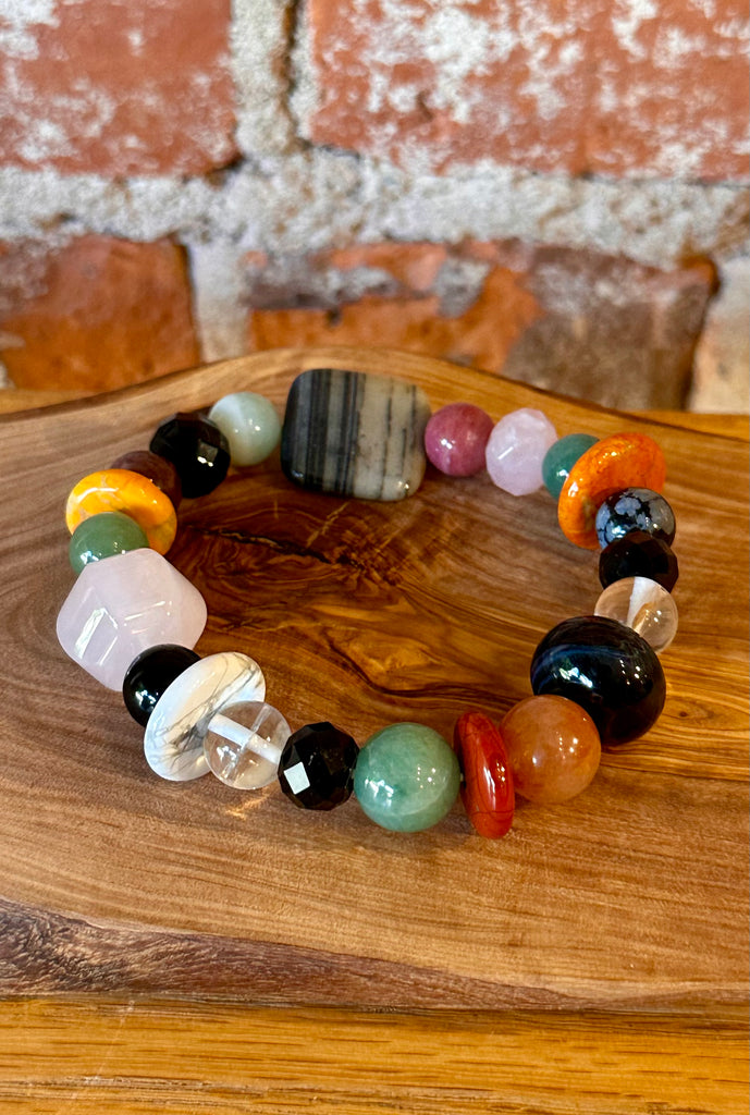 Multi-Color Geometrical Gemstone Bracelet