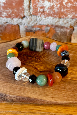 Multi-Color Geometrical Gemstone Bracelet