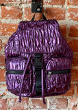 Nylon Metallic Purple Backpack
