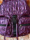 Nylon Metallic Purple Backpack