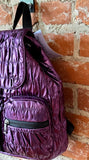 Nylon Metallic Purple Backpack