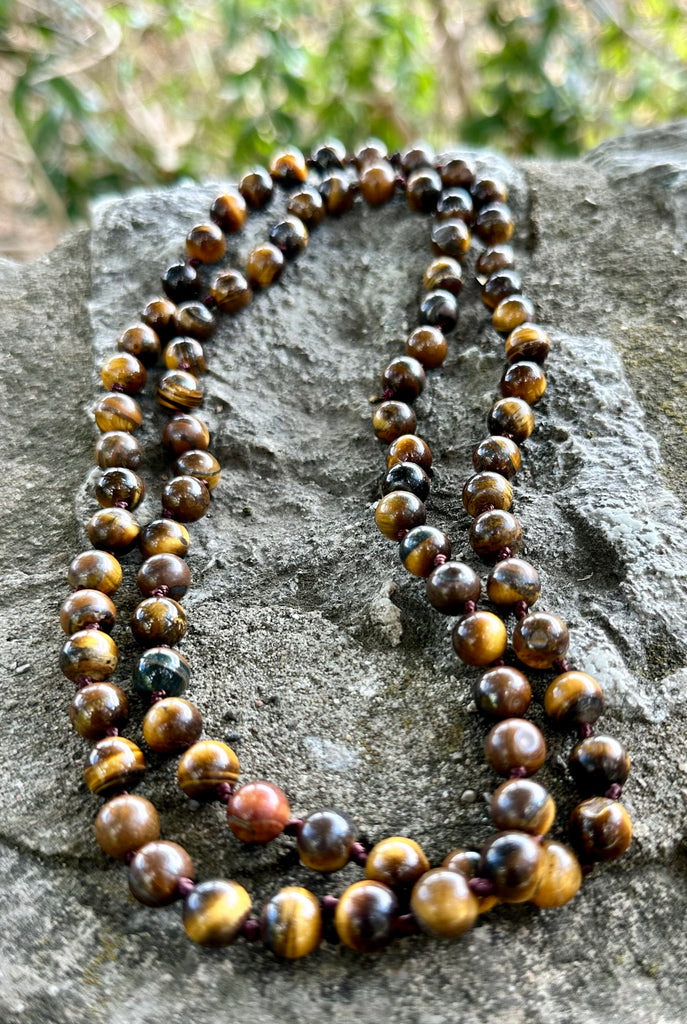 Yellow Tiger Eye Beaded Endless Necklace