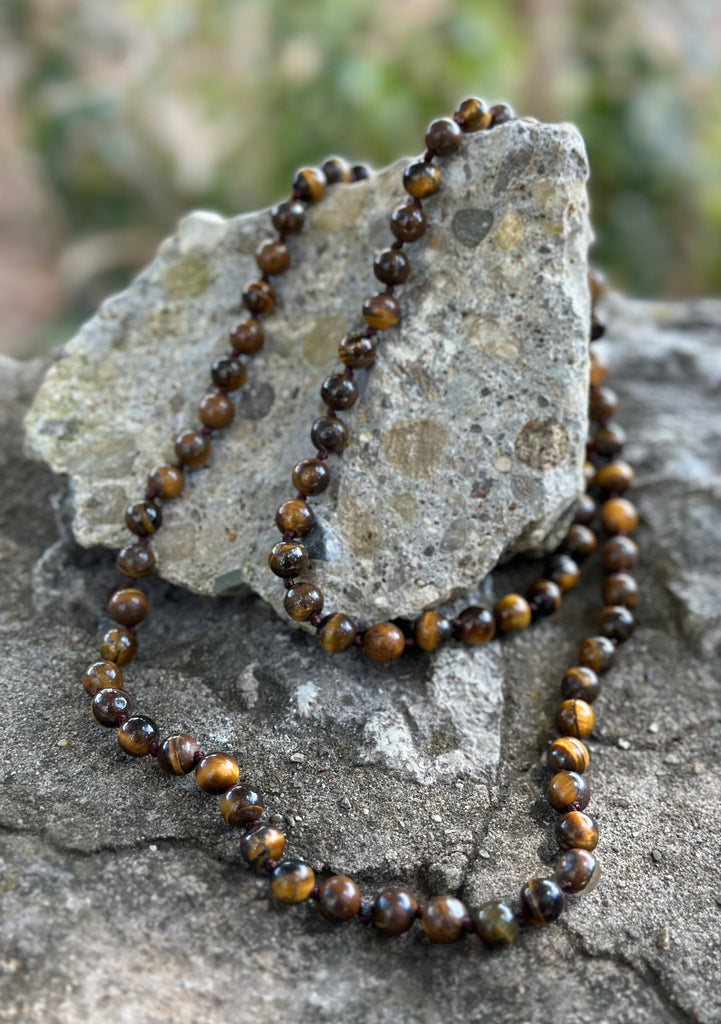 Yellow Tiger Eye Beaded Endless Necklace