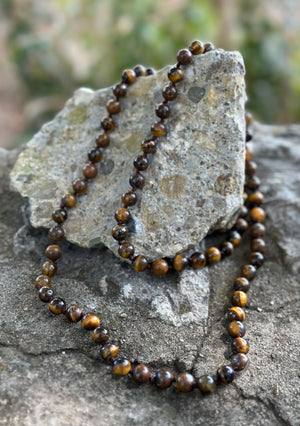 Yellow Tiger Eye Beaded Endless Necklace