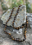 Yellow Tiger Eye Beaded Endless Necklace