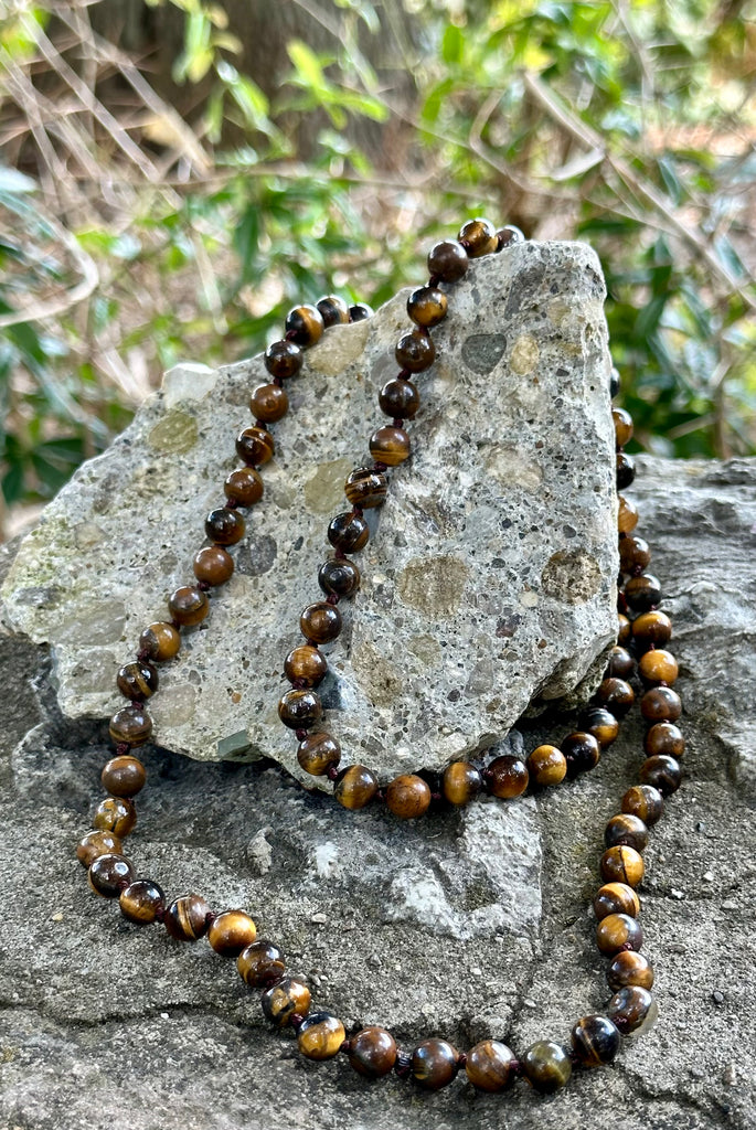 Yellow Tiger Eye Beaded Endless Necklace