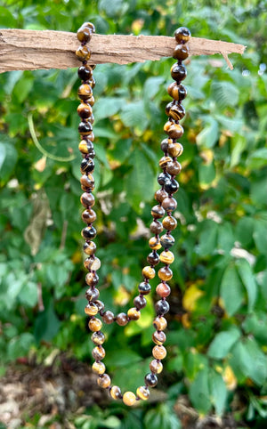 Yellow Tiger Eye Beaded Endless Necklace