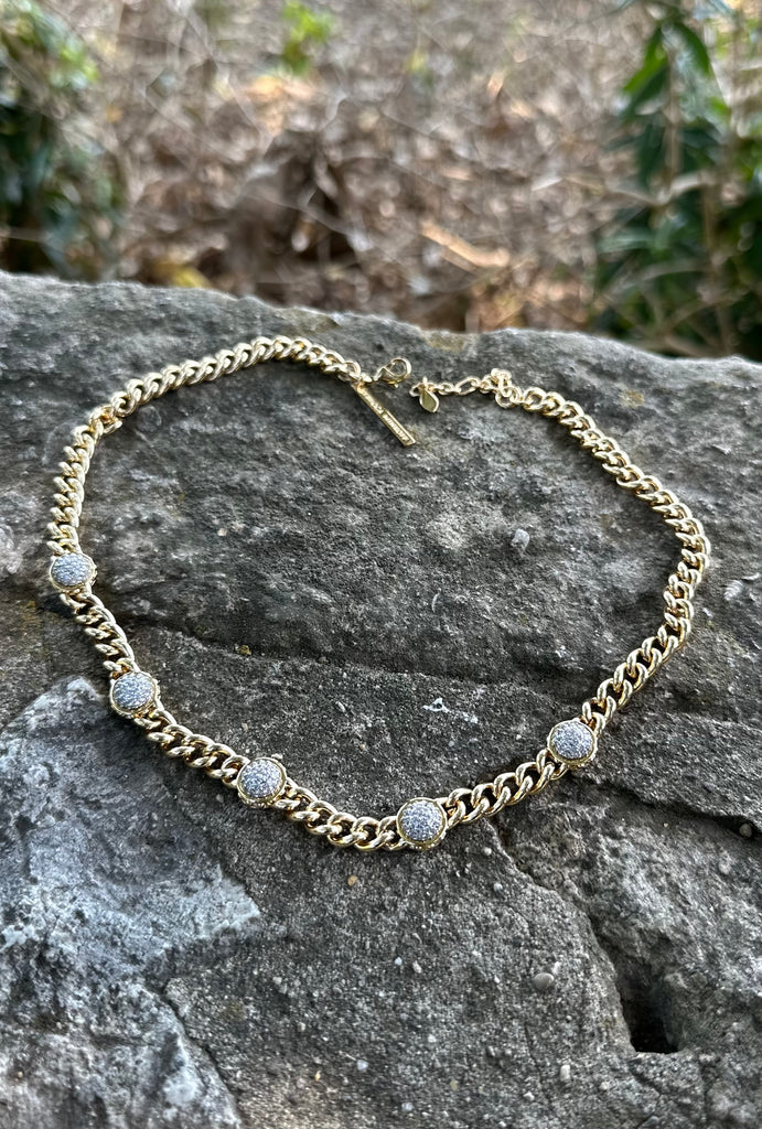 Rebecca Minkoff Pave Station Chain Necklace