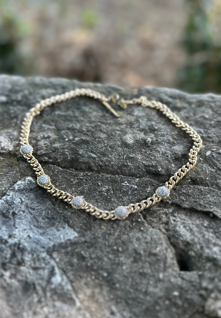 Rebecca Minkoff Pave Station Chain Necklace