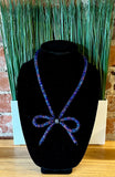 Betsey Johnson Mesh Blue Multi-Color Bow Collar Necklace