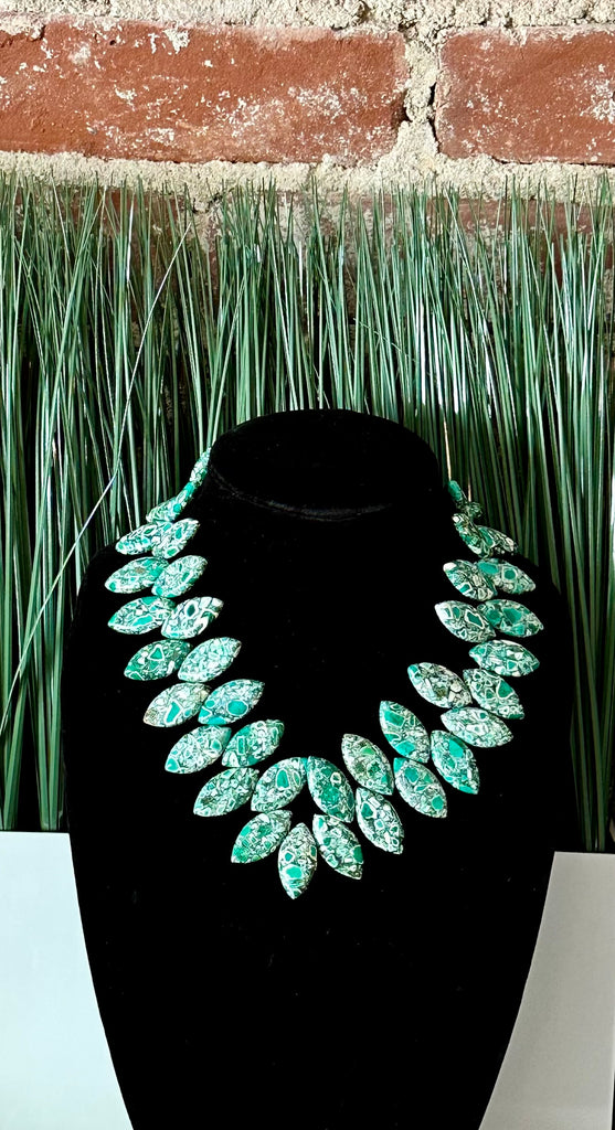 Spiked & Speckled  Mixed Gemstone Necklace