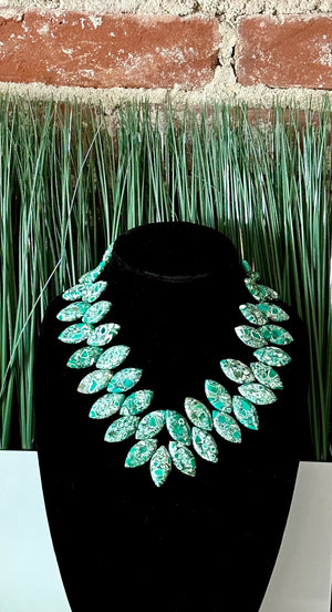 Spiked & Speckled  Mixed Gemstone Necklace