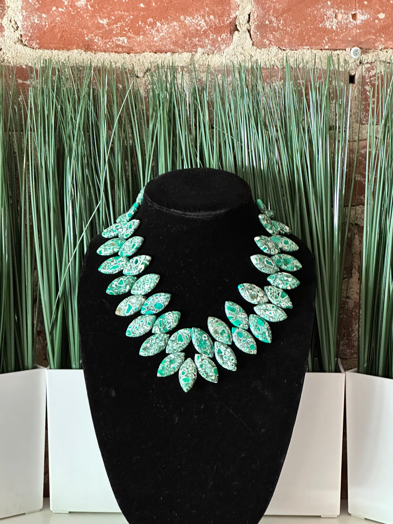 Spiked & Speckled  Mixed Gemstone Necklace