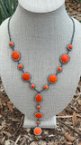 Hematite & Howlite Lariat Drop Necklace