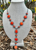 Hematite & Howlite Lariat Drop Necklace