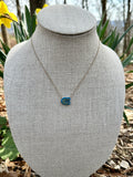 COACH Signature Sculpted “C” Set in Blue Pendant Necklace