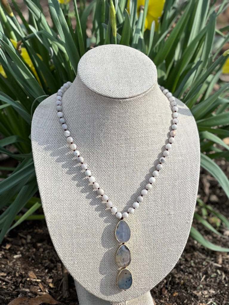 Agate Drop Pendant Necklace