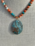 Spiny Oyster, Resin & Jasper Pendant Necklace