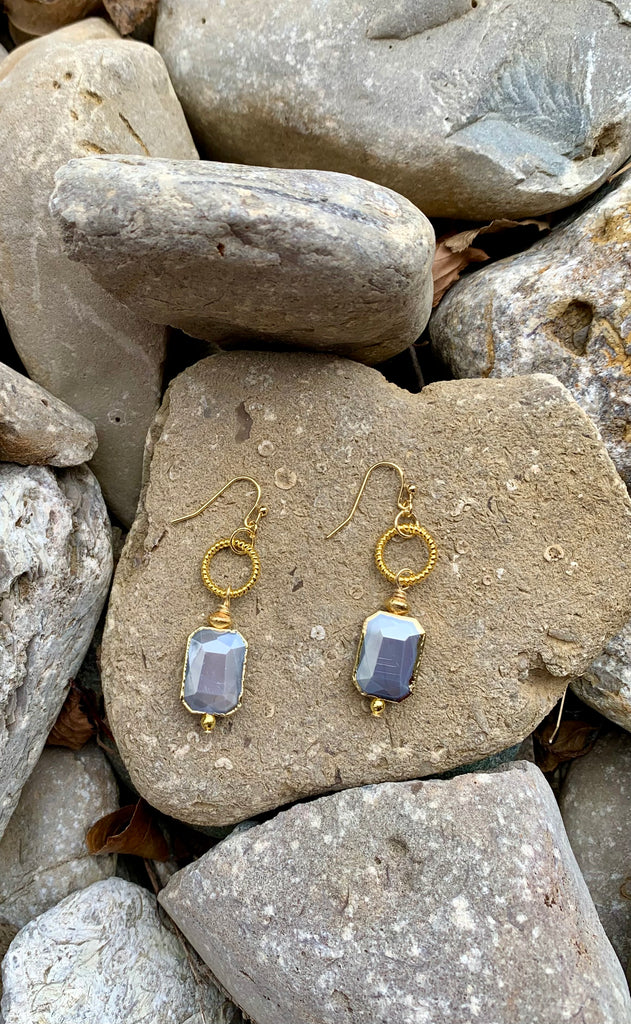 Nordic Grey Crystal Drop Earrings
