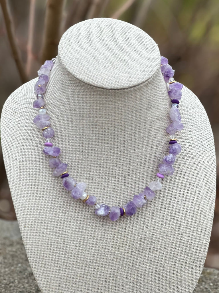 Raw Amythyst Nugget Necklace