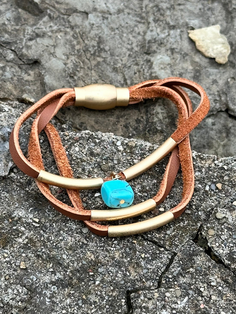3-Strand Leather Magnetic Bracelet