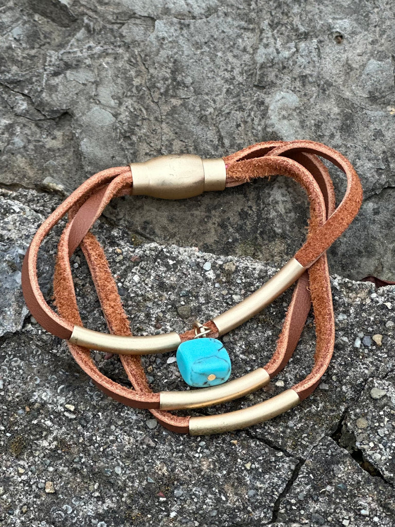 3-Strand Leather Magnetic Bracelet
