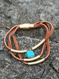 3-Strand Leather Magnetic Bracelet