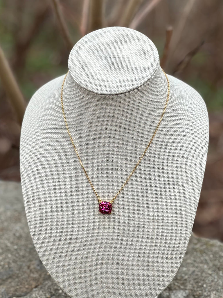 Cause A Stir Pink Stone Pendant Necklace