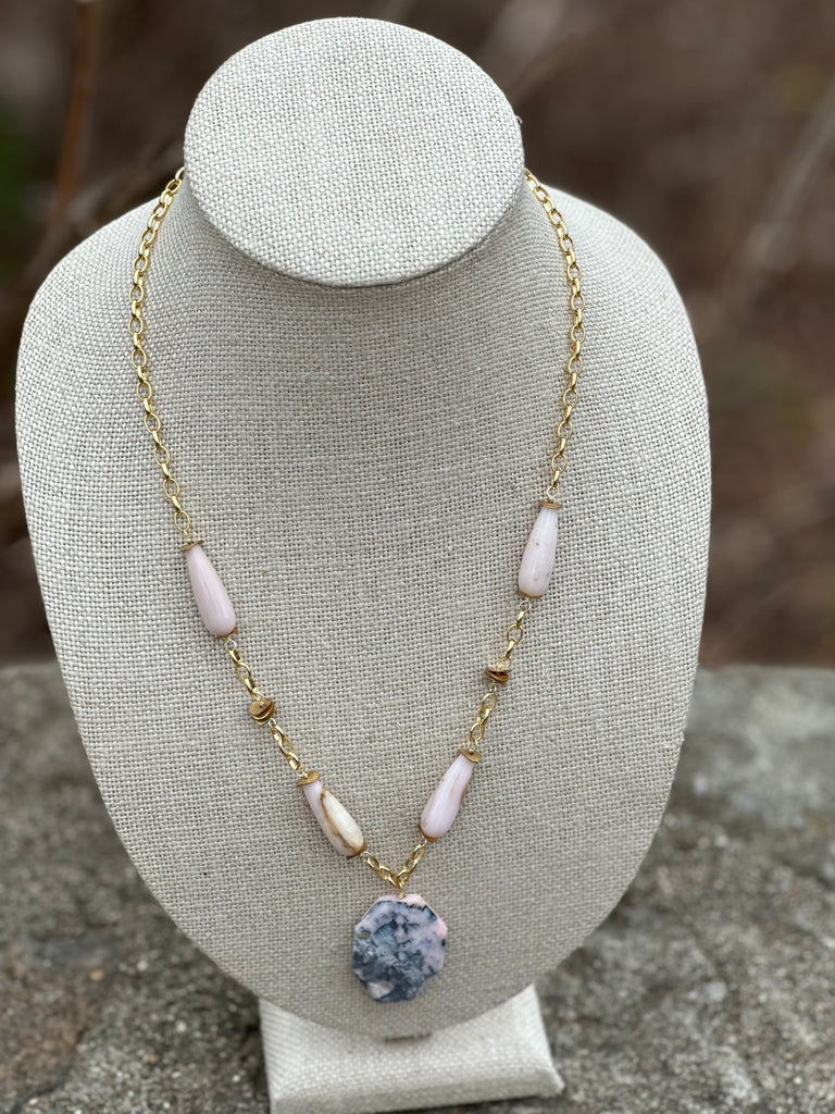 Pink Jasper Pendant Necklace