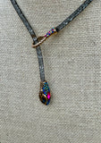 Jeweled Multi-Color Snake Hook Necklace