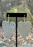 Hammered Heart Shaped Drop Earrings
