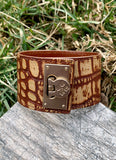 Jocelyn Brown Bronze Leather Cuff Bracelet