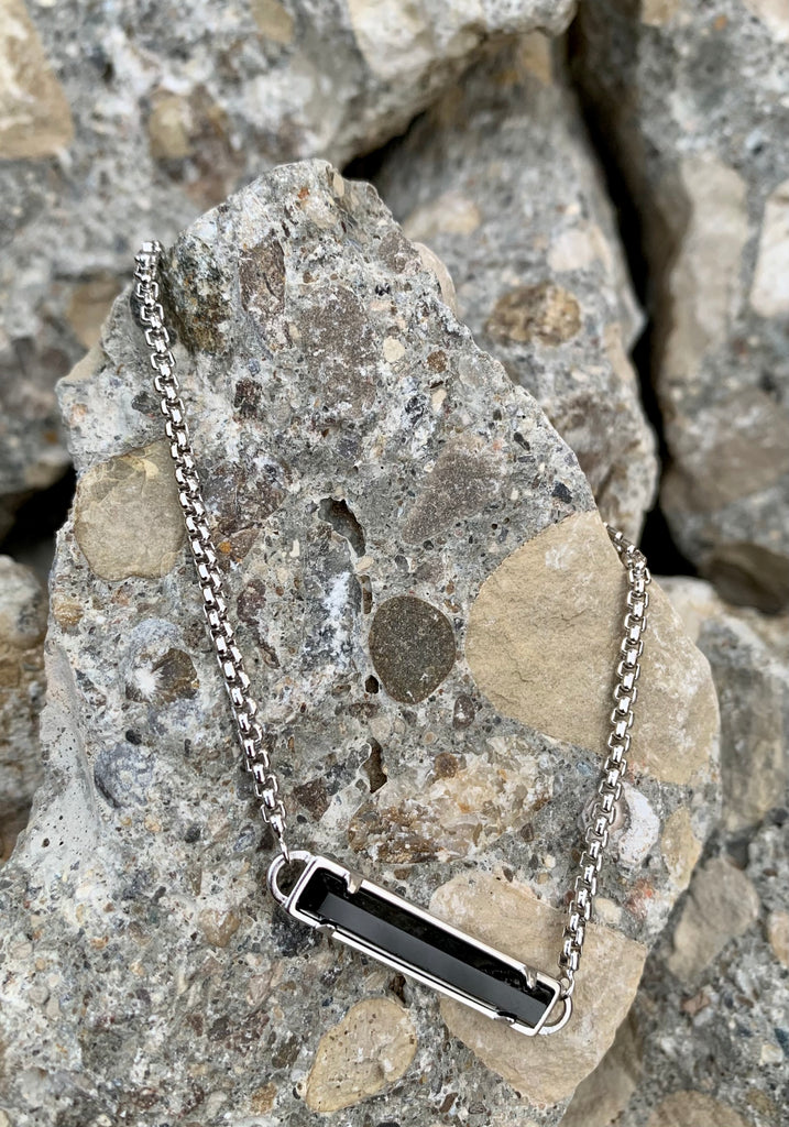 Kendra Scott "Stan" Silver Chain Bracelet in Black