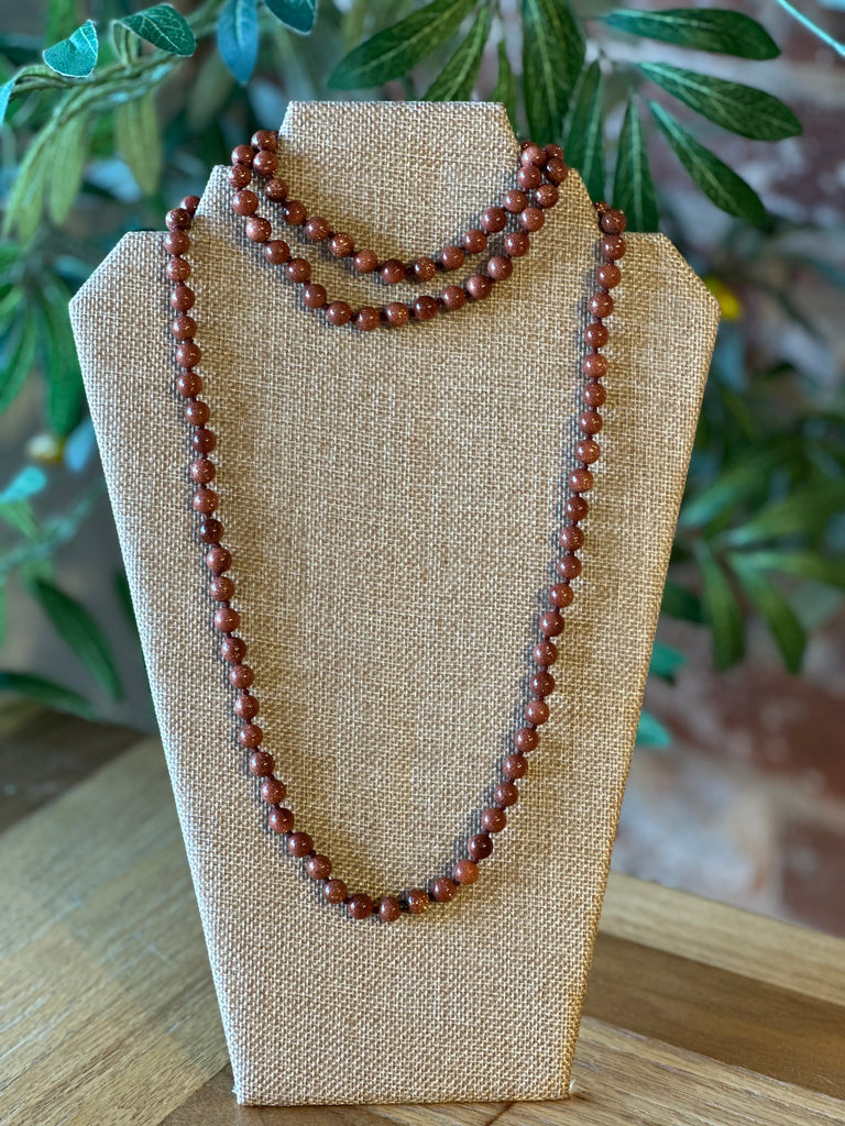 Immeasurable Goldstone Endless Beaded Necklace